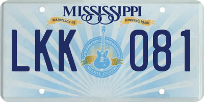 MS license plate LKK081