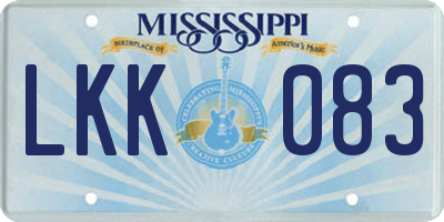MS license plate LKK083