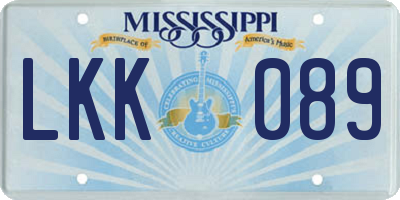 MS license plate LKK089
