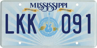 MS license plate LKK091