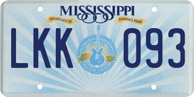 MS license plate LKK093