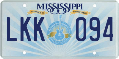 MS license plate LKK094
