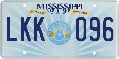 MS license plate LKK096