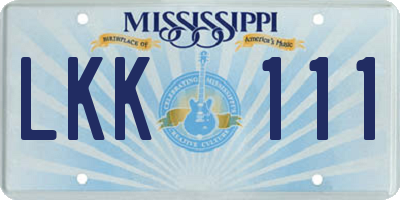 MS license plate LKK111