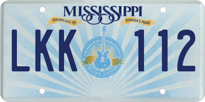 MS license plate LKK112