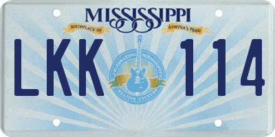 MS license plate LKK114