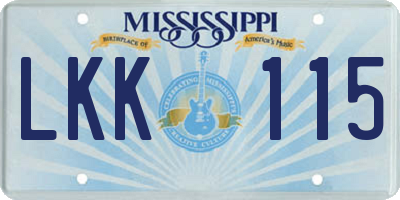 MS license plate LKK115