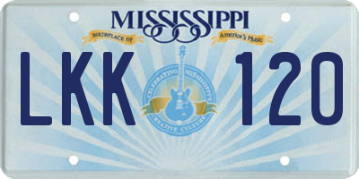 MS license plate LKK120
