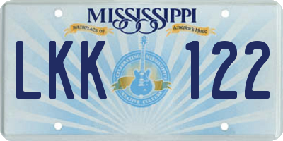 MS license plate LKK122