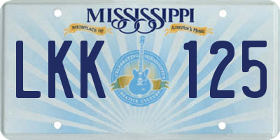 MS license plate LKK125