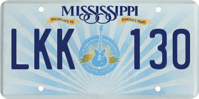 MS license plate LKK130