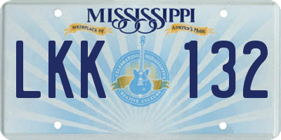 MS license plate LKK132