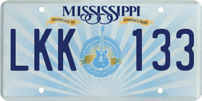 MS license plate LKK133