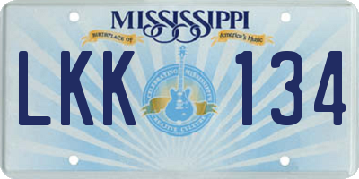 MS license plate LKK134