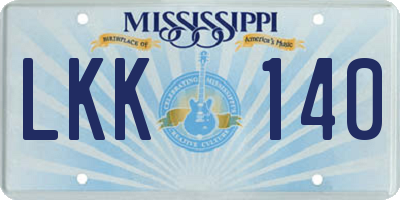 MS license plate LKK140