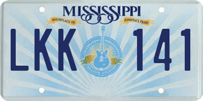 MS license plate LKK141