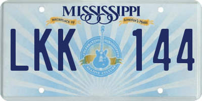 MS license plate LKK144
