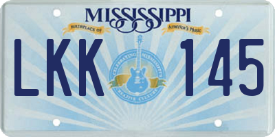 MS license plate LKK145