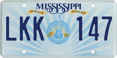 MS license plate LKK147