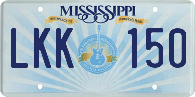 MS license plate LKK150