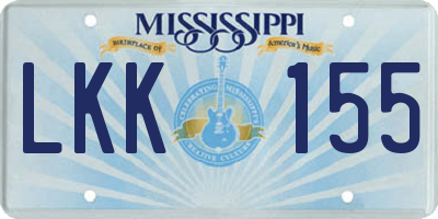 MS license plate LKK155