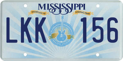 MS license plate LKK156
