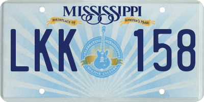 MS license plate LKK158
