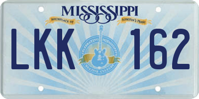 MS license plate LKK162