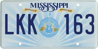 MS license plate LKK163
