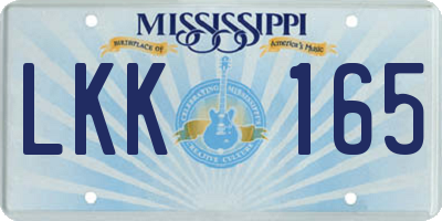 MS license plate LKK165