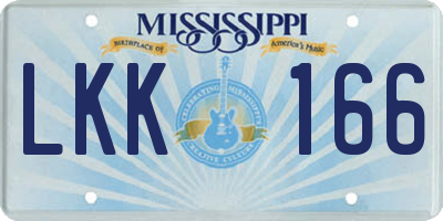 MS license plate LKK166