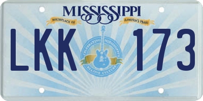 MS license plate LKK173