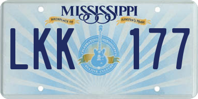 MS license plate LKK177