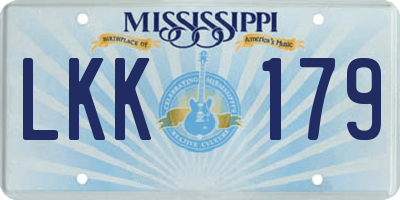 MS license plate LKK179