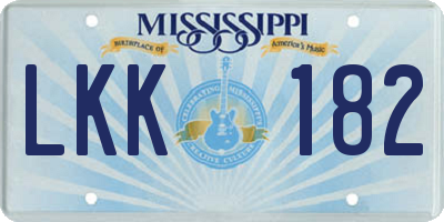 MS license plate LKK182