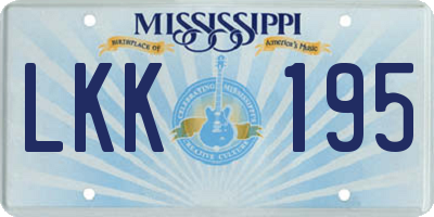 MS license plate LKK195