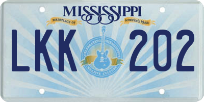 MS license plate LKK202
