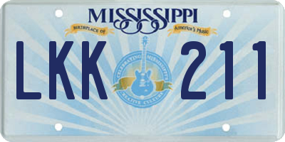 MS license plate LKK211