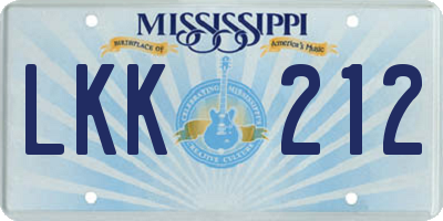 MS license plate LKK212