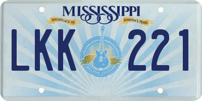 MS license plate LKK221