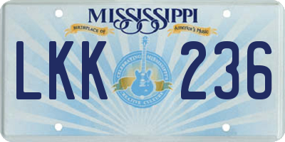 MS license plate LKK236