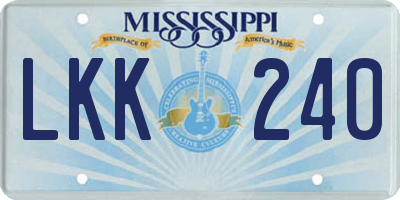 MS license plate LKK240