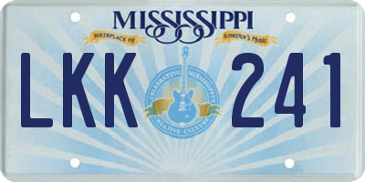 MS license plate LKK241
