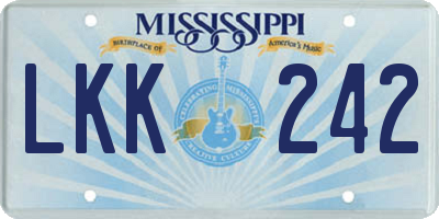 MS license plate LKK242