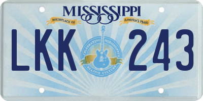MS license plate LKK243