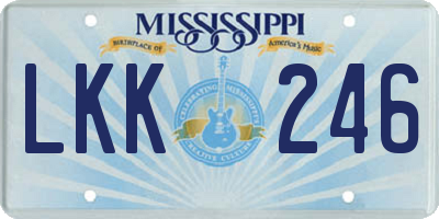 MS license plate LKK246