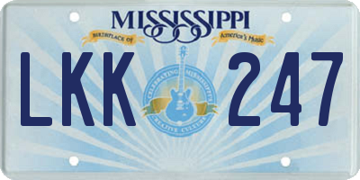 MS license plate LKK247