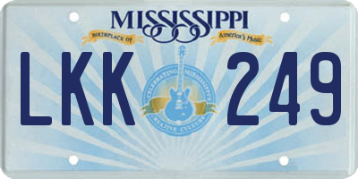 MS license plate LKK249