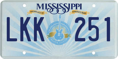 MS license plate LKK251