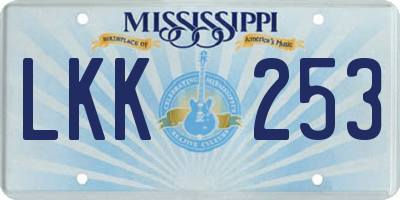 MS license plate LKK253